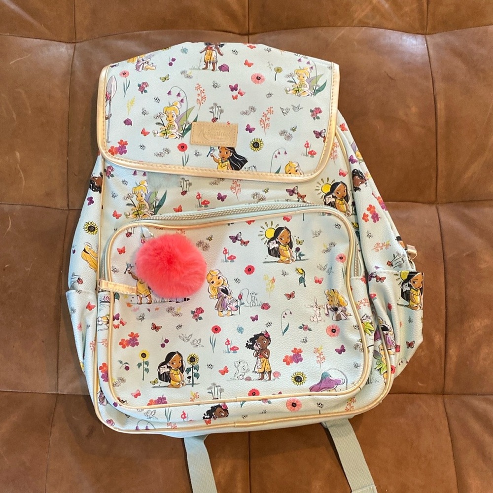 Disney Animation Collection Backpack with Pink Pom Pom-New with Tags